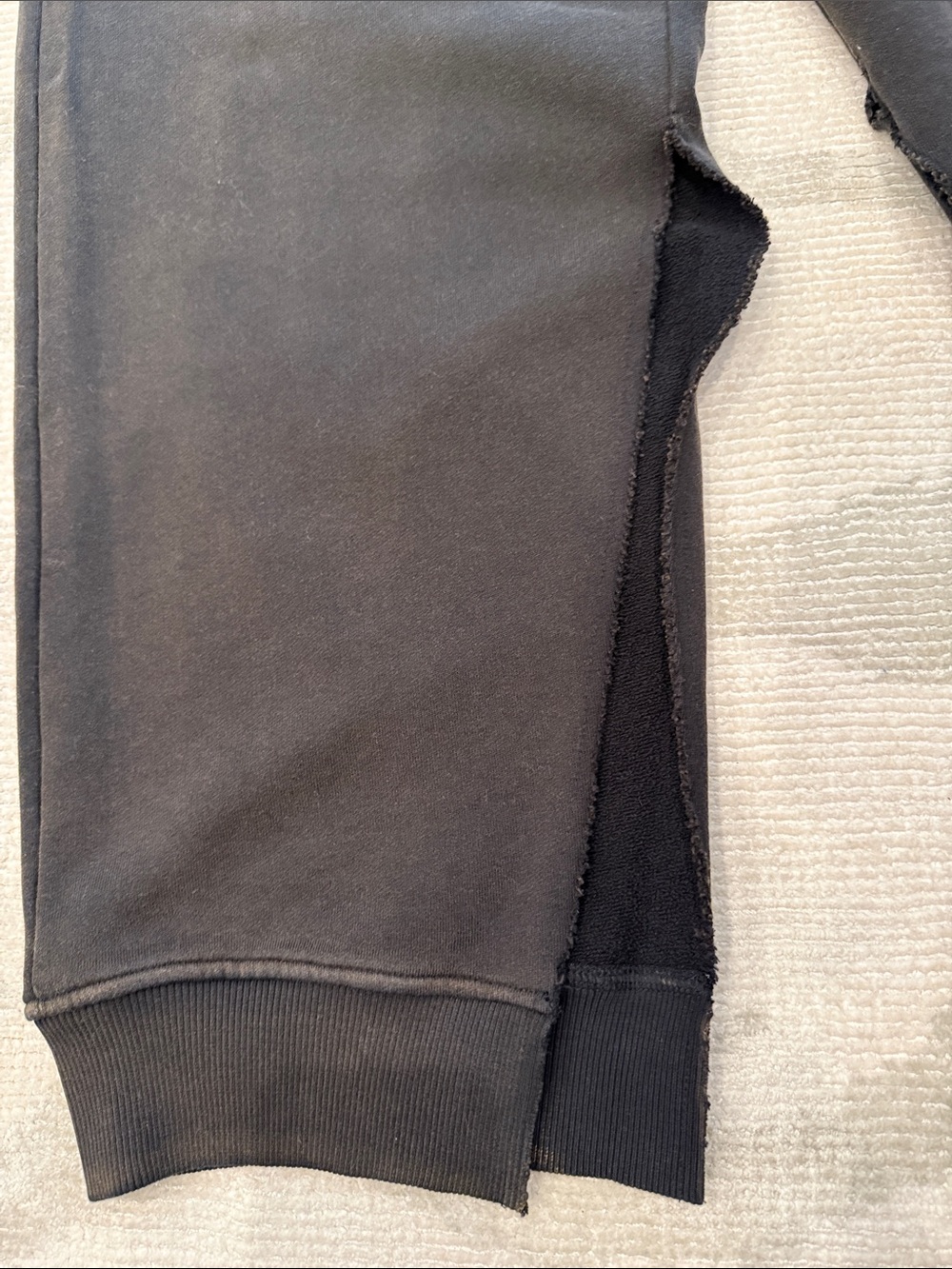 MM6 Margiela sweatpants with slits. Faded black, in some places has a brown tone - Picture 2 of 7
